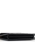 Grain De Poudre Matelasse Chevron Monogram Envelope Chain Wallet Black
