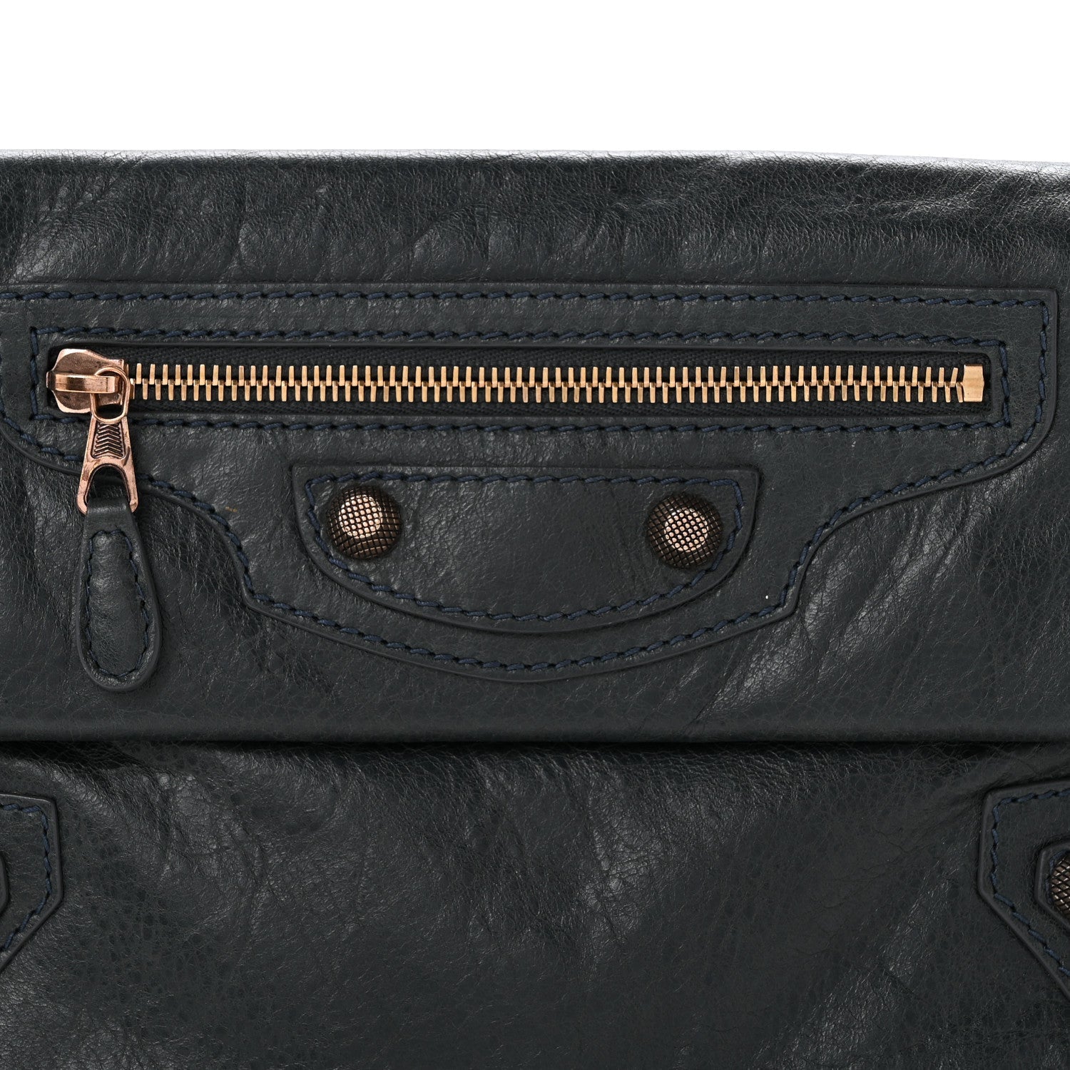 Agneau Giant 12 Rose Gold Hardware Envelope Clutch Anthracite