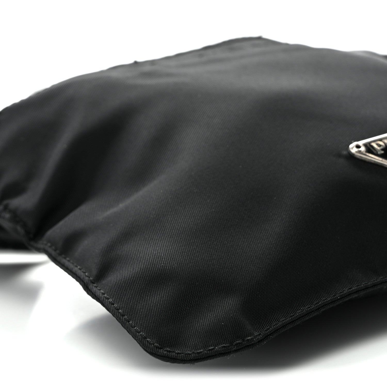 Nylon Mini Flat Messenger Bag Black