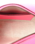 GG Supreme Monogram Textured Dollar Calfskin Web Ophidia Small Crossbody Bag Beige Ebony Fuchsia
