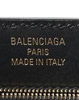 Shiny Box Calfskin Small Money Tote Black
