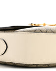 GG Supreme Monogram Small Horsebit 1955 Shoulder Bag Beige Mystic White