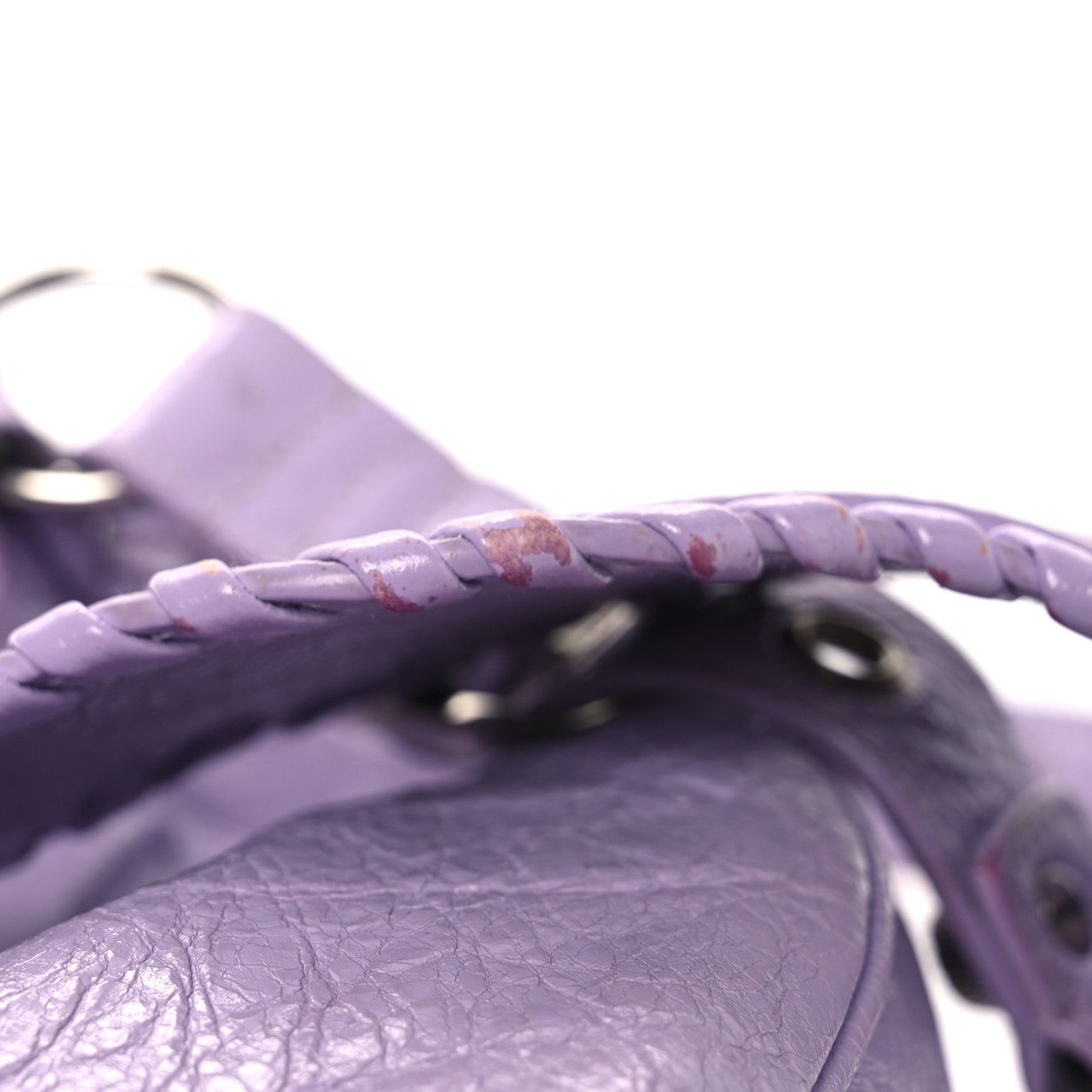 Extra Supple Calfskin Crocodile Embossed Le Cagole Shoulder Bag XS Lilac