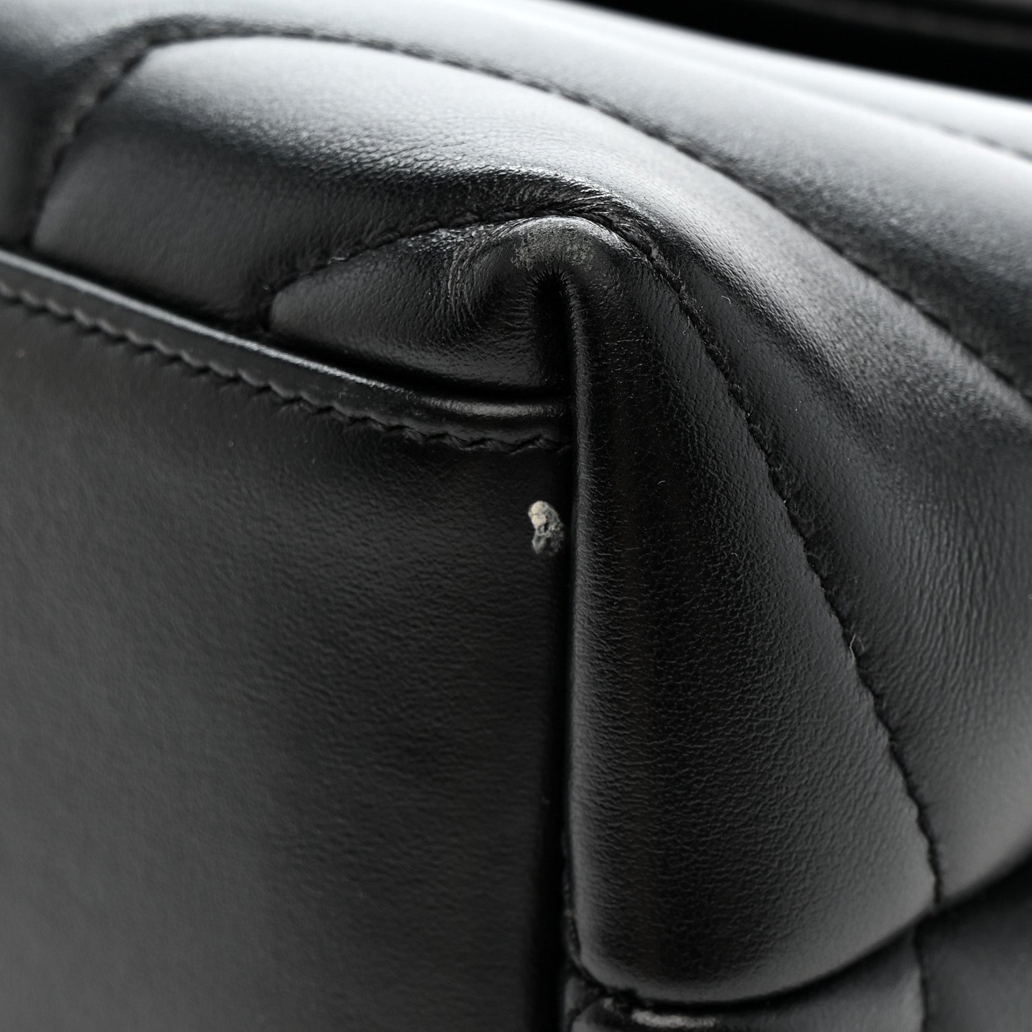 Calfskin Y Quilted Monogram Small Loulou Chain Satchel Black