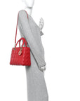 Lambskin Cannage Medium Lady D1OR Red