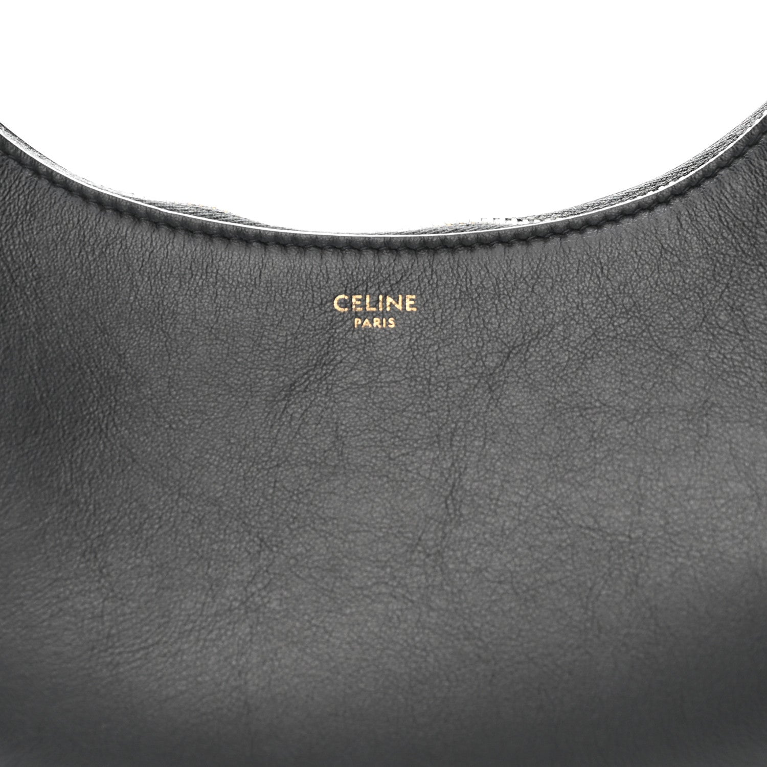 Smooth Calfskin Medium Strap Ava Shoulder Bag Black Tan