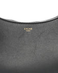 Smooth Calfskin Medium Strap Ava Shoulder Bag Black Tan