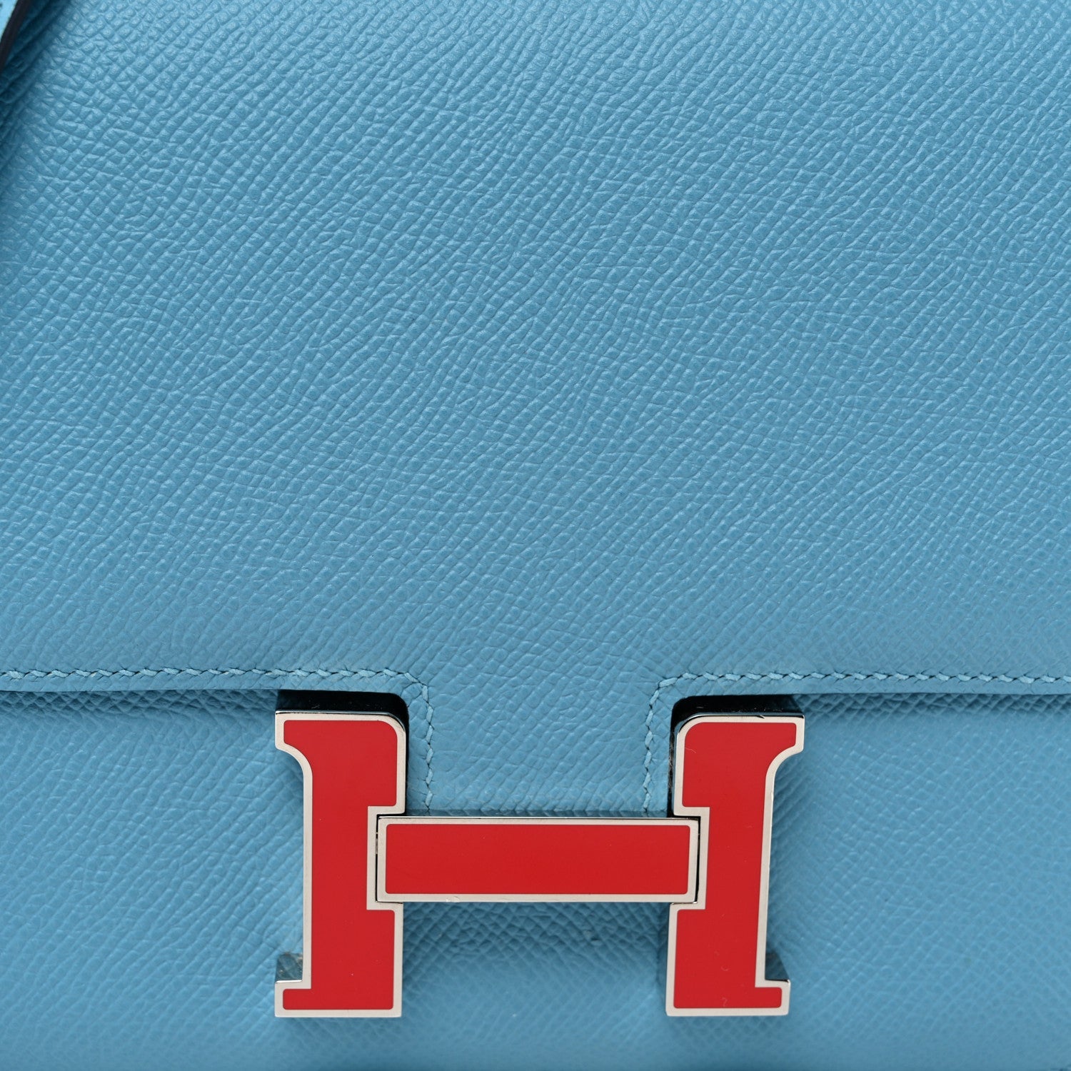 Epsom Enamel Constance 18 Bleu Du Nord Rouge de Coeur
