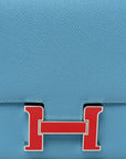Epsom Enamel Constance 18 Bleu Du Nord Rouge de Coeur