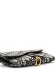 Oblique Saddle Chain Long Wallet Blue