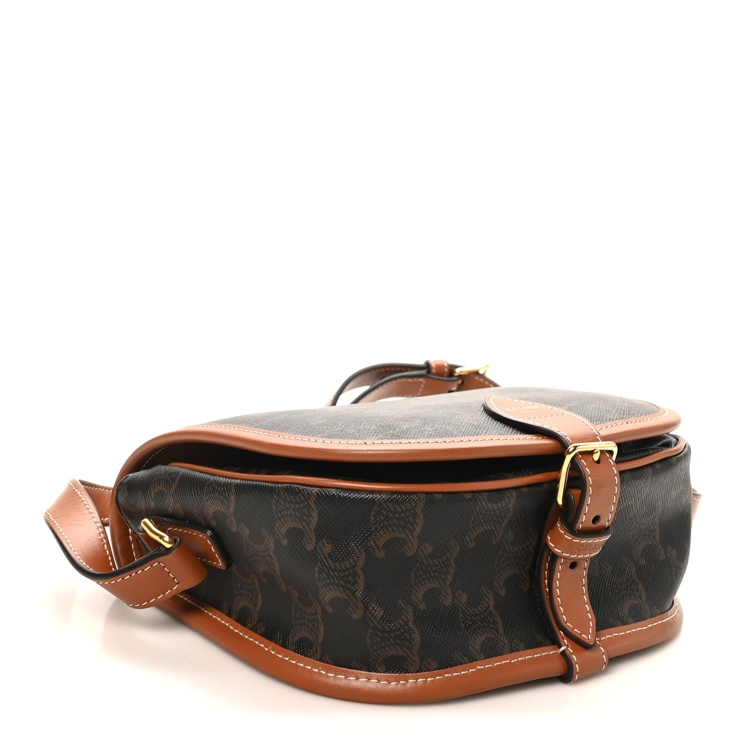 Triomphe Canvas Medium Folco Bag Tan