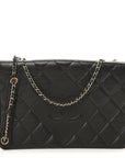 Lambskin Quilted Large Diamond CC Flap Black