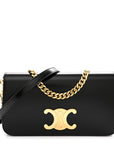 Shiny Calfskin Triomphe Multipochette Black