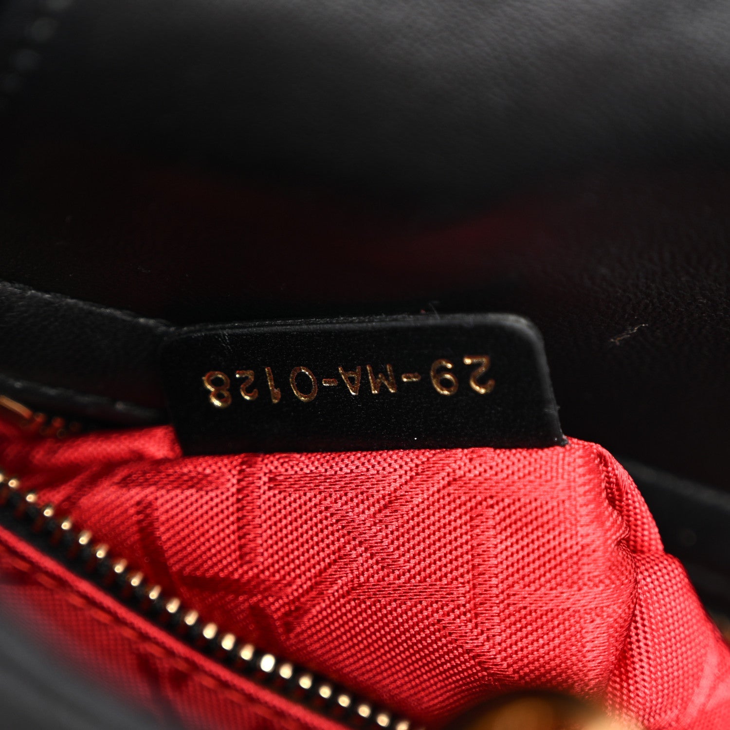 Lambskin Cannage Small Lucky Badges My Lady D1OR Black