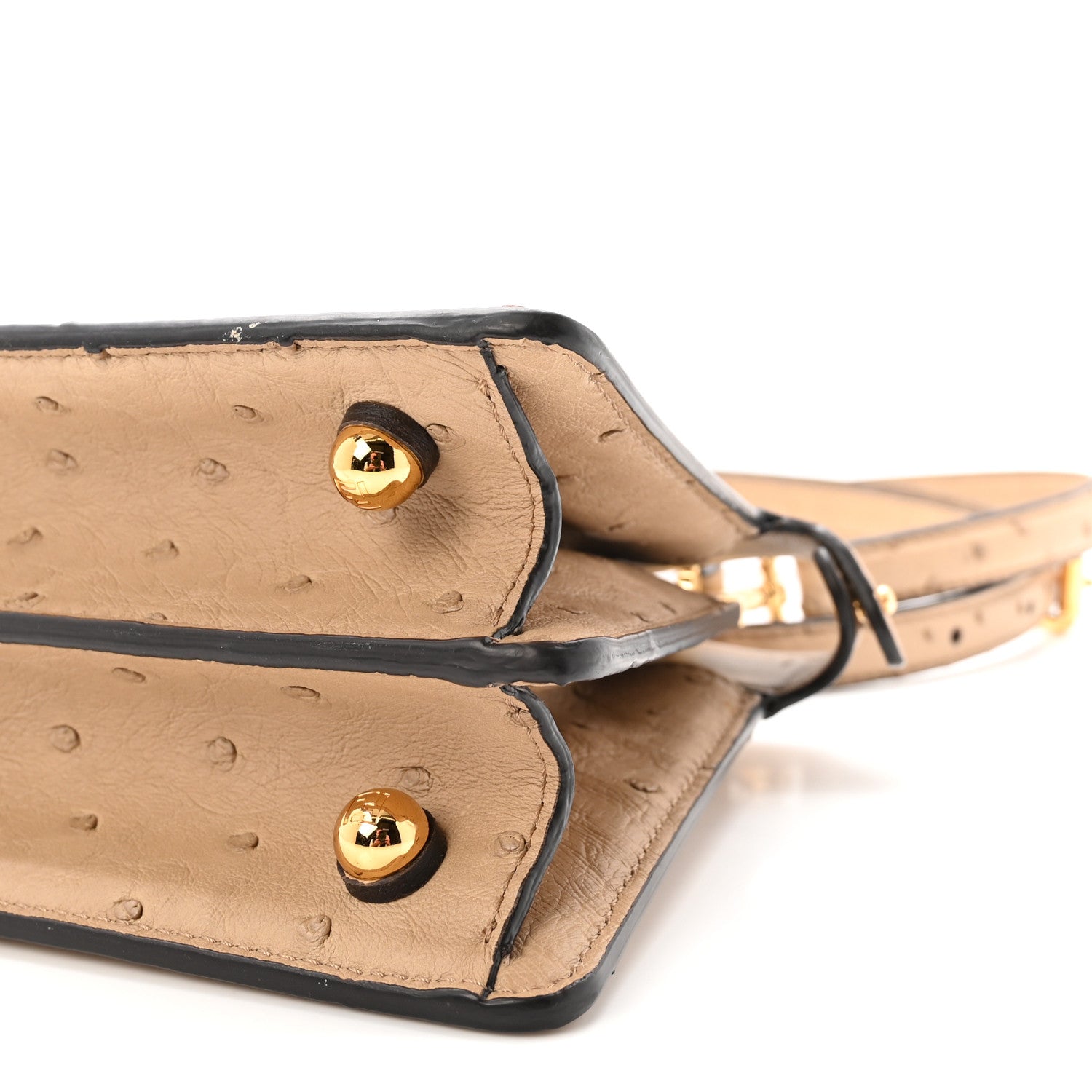 Ostrich Shiny Nappa Petite Peekaboo I SEE U Satchel Sasso