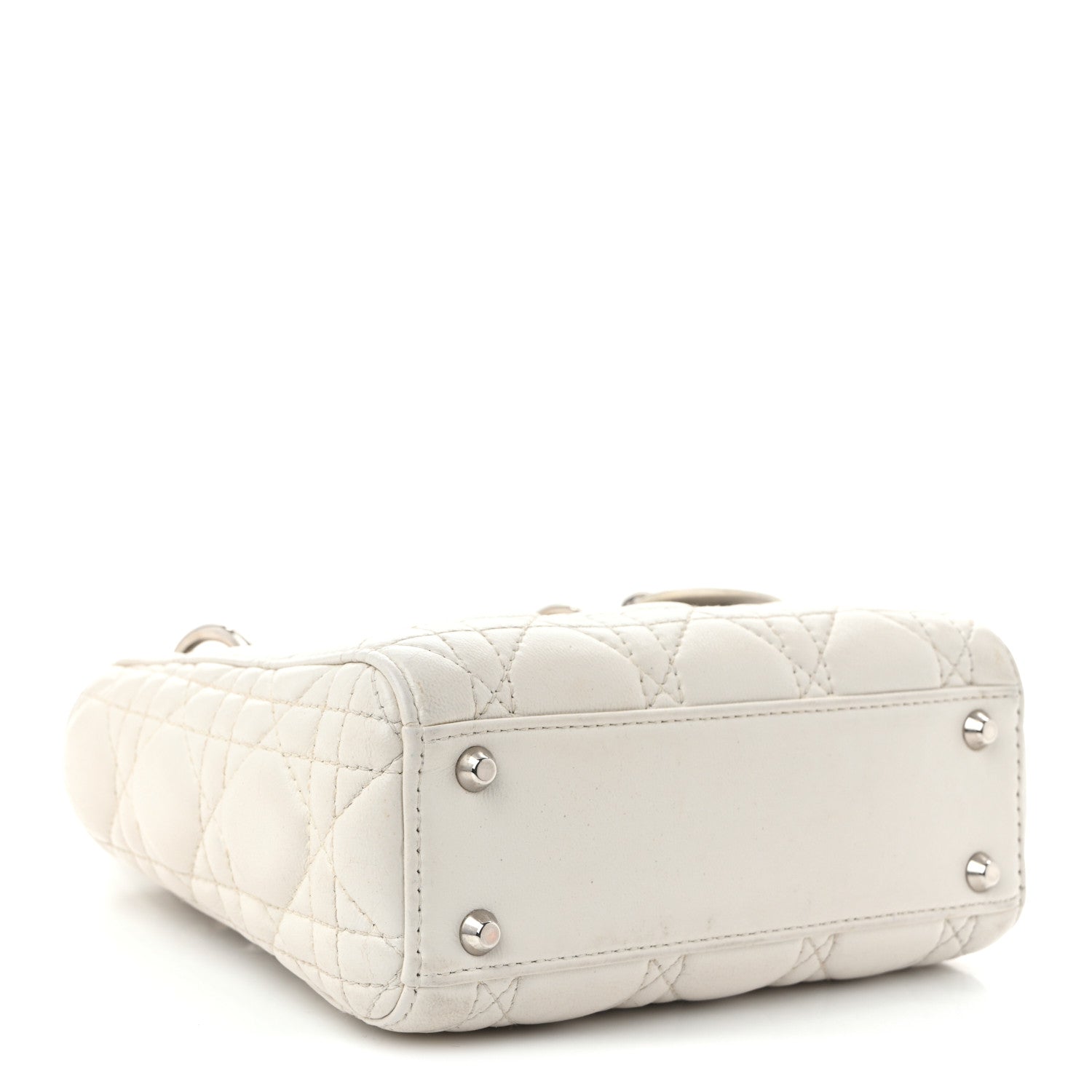 Lambskin Cannage Mini Lady D1OR White