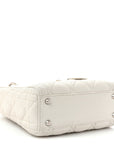 Lambskin Cannage Mini Lady D1OR White