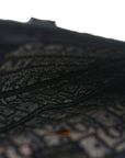 Oblique Embroidered Saddle Bag Blue
