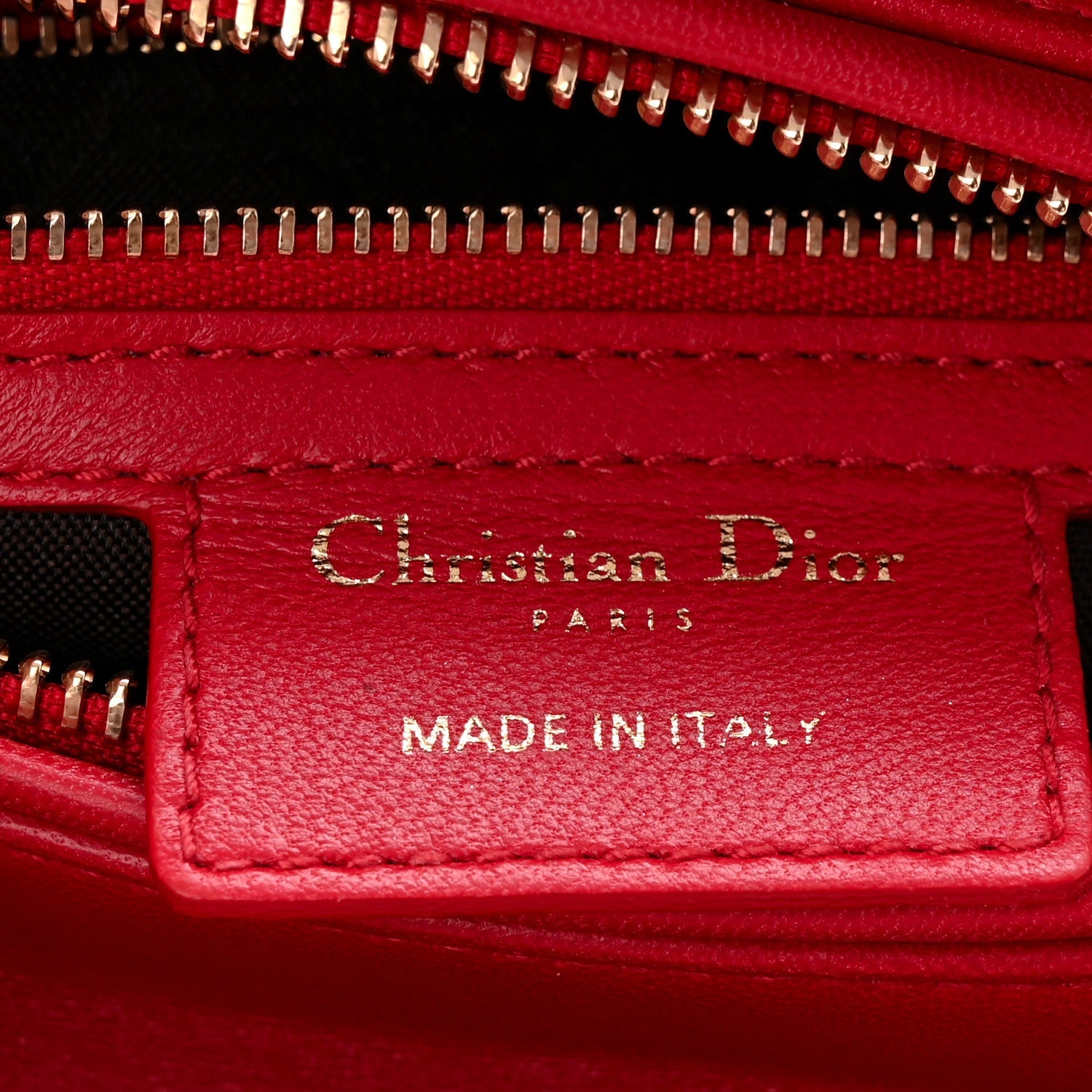 Lambskin Cannage Medium Lady D1OR Red