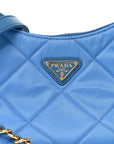 Re-Nylon Saffiano Stitched Mini Re-Edition 1995 Chaine Shoulder Bag Blue