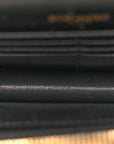Grain De Poudre Matelasse Chevron Monogram Envelope Chain Wallet Black