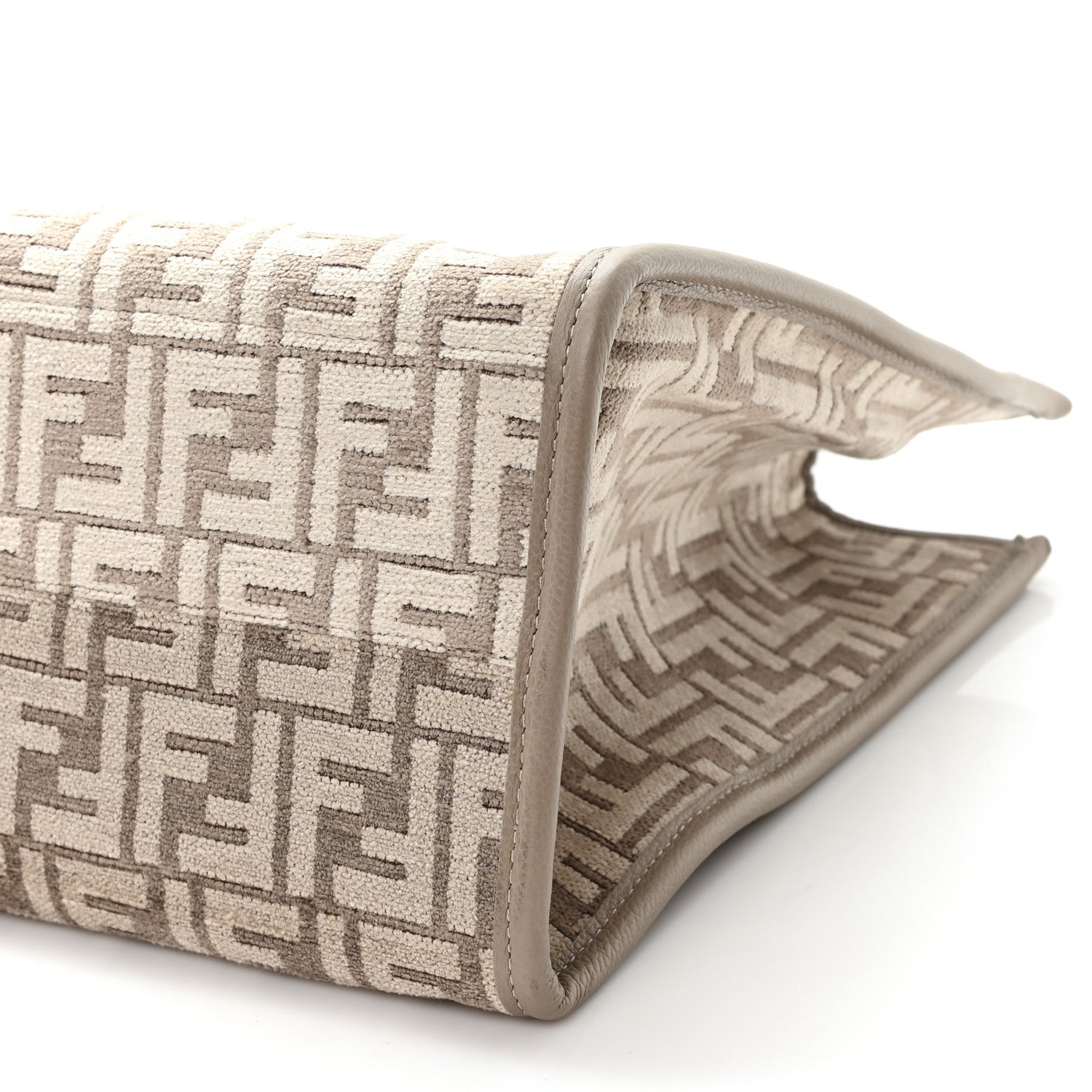 Chenille Vitello Cher FF Medium FNDI Sunshine Shopper Tote Tortora