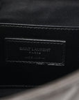 Sheepskin Tri-Quilt Monogram Medium College Bag Coal