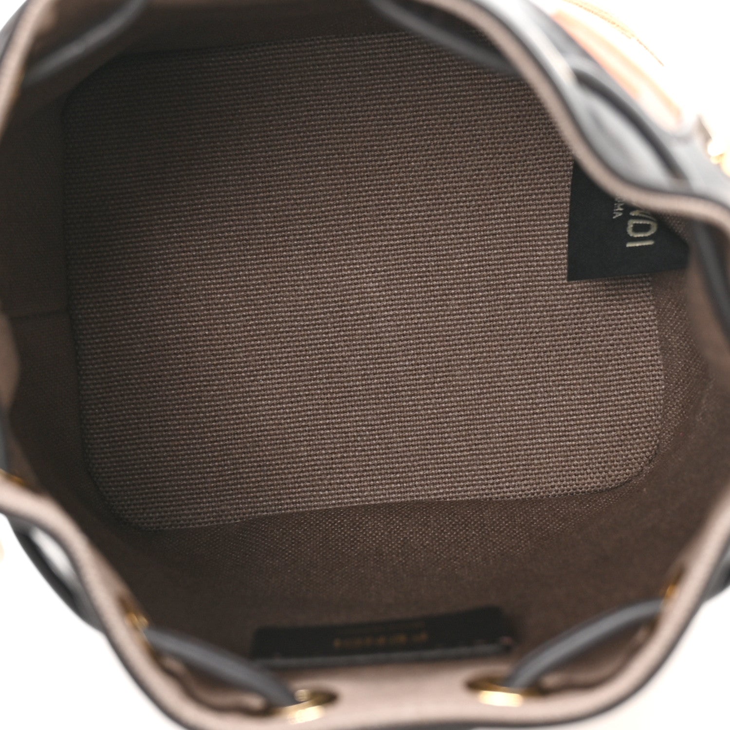 Kuban Canvas Vitello King F is FNDI FF Embroidered Mini Mon Tresor Bucket Bag Tartufo Ebano Multicolor
