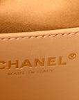 Braided Raffia Calfskin Quilted Mini CHNL 25 Handbag Beige Black