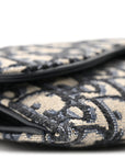 Oblique Saddle Chain Long Wallet Blue