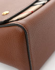 Calfskin Vintage Check Note Crossbody Bag Tan