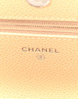 Caviar Quilted Wallet on Chain WOC Beige