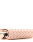 Nappa Intrecciato Small Bi-Fold Zip Wallet Pink
