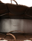 Suede Foulard Intrecciato Small Arco Tote Brownie