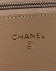 Caviar Quilted Wallet on Chain WOC Beige