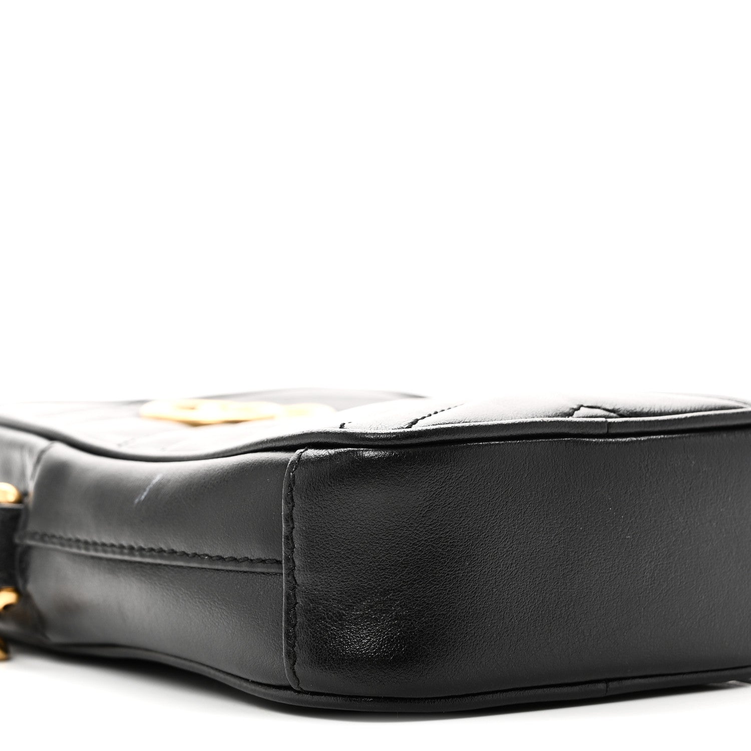 Calfskin Matelasse Mini GG Marmont Crossbody Bag Black