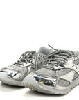 Calfskin Fishnet Fabric Orbit Sneakers 39 Silver