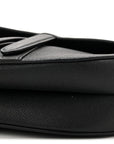 Grained Calfskin Saddle Bag With Strap Black