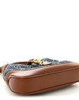 New Denim GG Monogram Calfskin Mini Jackie 1961 Hobo Blue Tea Cuir