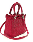 Lambskin Cannage Bow Medium Lady D1OR Fuchsia