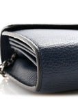 Dollar Calfskin Crystal Mini Dionysus Chain Wallet Blue Agata Black Diamond