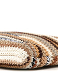 Cotton Crochet Stripe Vertical Tote Bag Naturale
