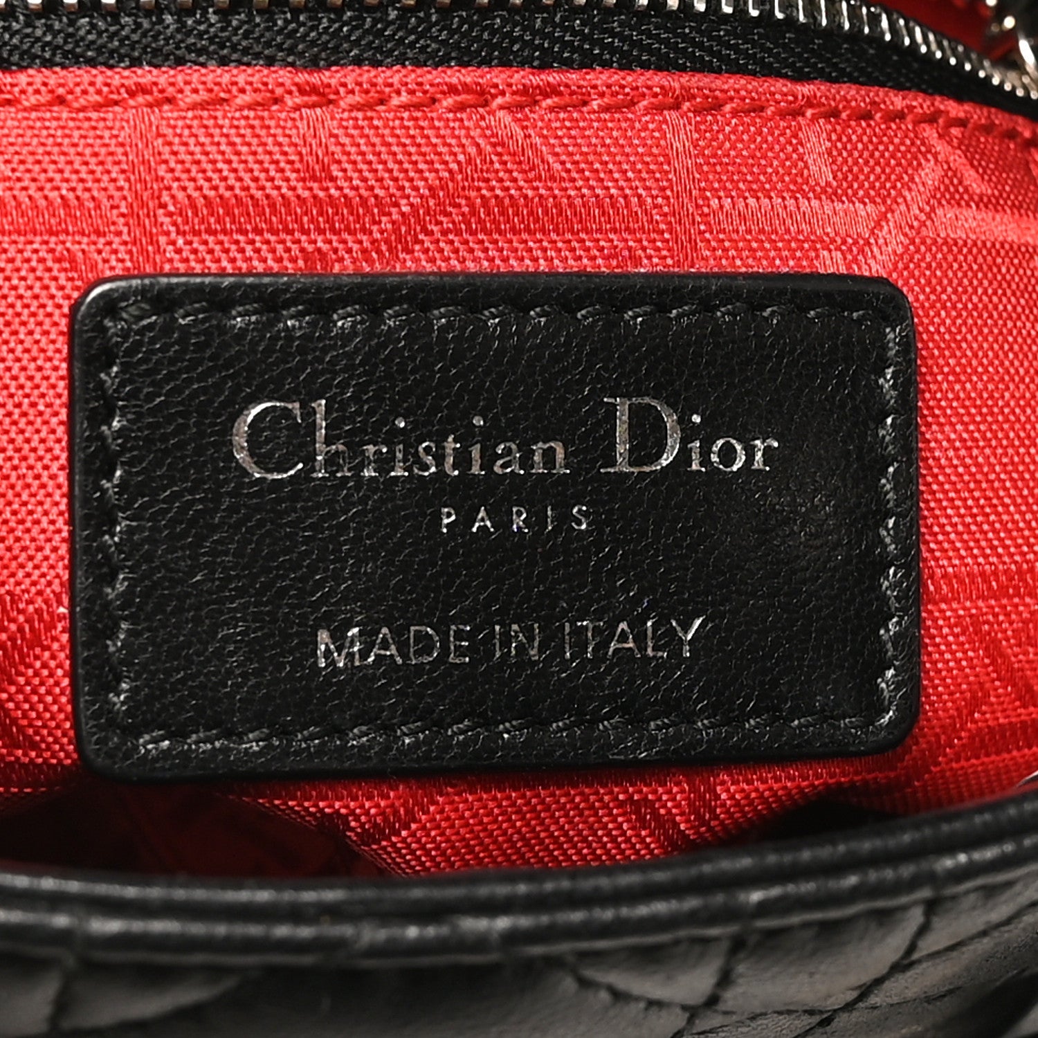 Lambskin Cannage Mini Lady D1OR Black