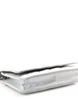 Metallic Lambskin Quilted Wallet On Chain WOC Silver