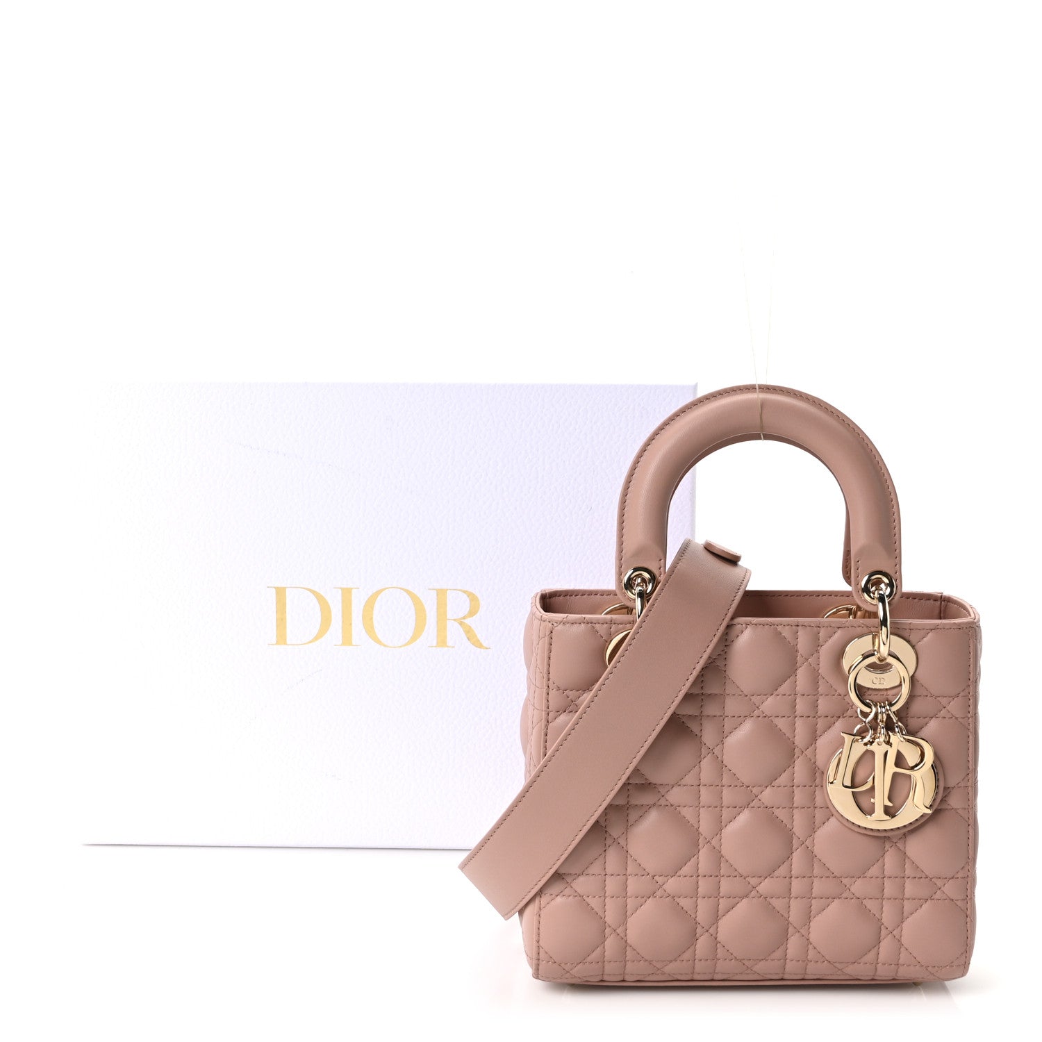 Lambskin Cannage Small Lucky Badges My Lady D1OR Fard