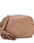 Pebbled Calfskin Small Soho Disco Bag Rose Beige