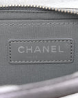 Metallic Lambskin Like A Wallet Flap Silvery Black
