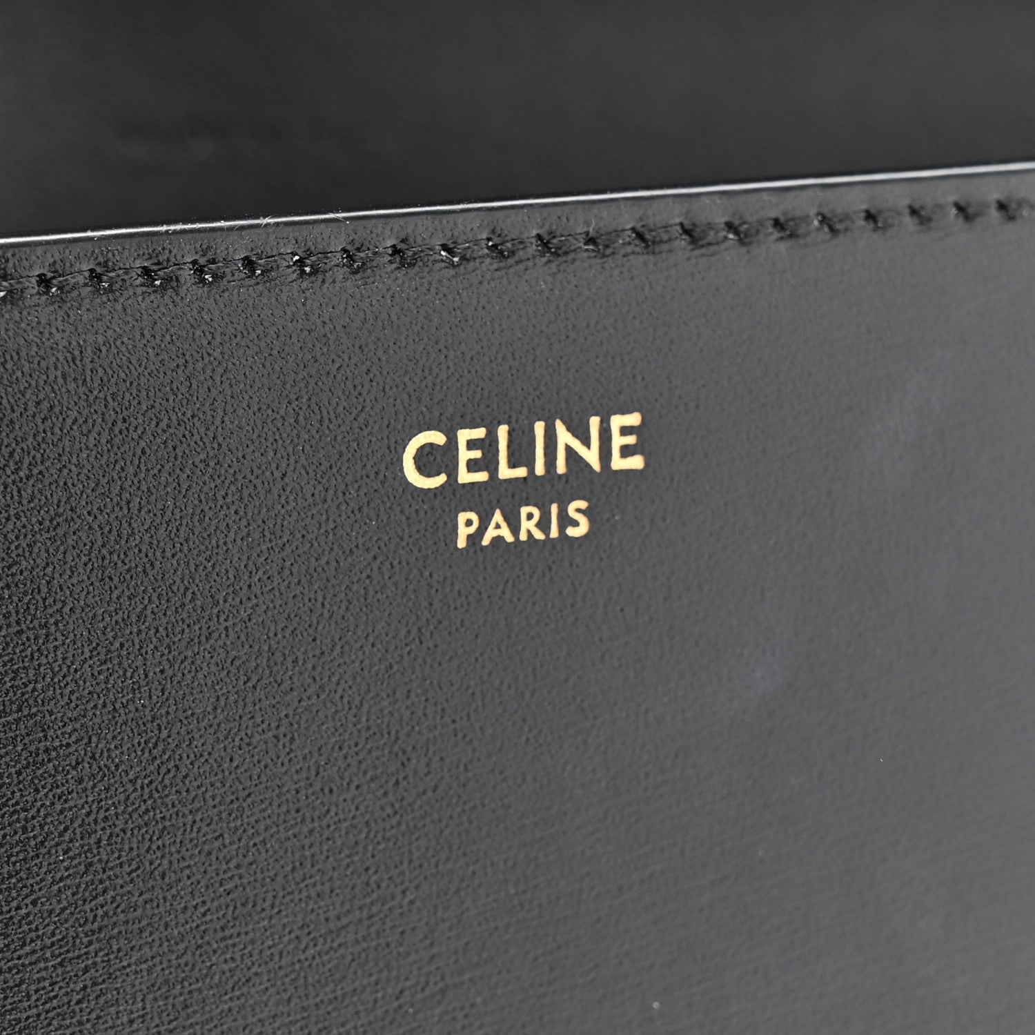 Shiny Calfskin Triomphe Margo Wallet on Chain Black