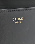 Shiny Calfskin Triomphe Margo Wallet on Chain Black