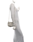 Satin Crystal Embellished Bonny Shoulder Bag Silver
